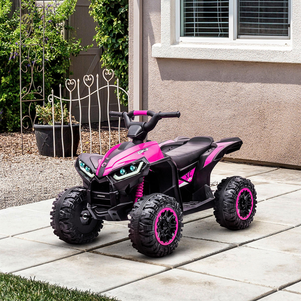 HOMCOM Elektro-Quad schwarz B/H/L: ca. 53x55,5x83 cm Elektro-Quad - schwarz/rosa (83,00/53,00/55,50cm) - HOMCOM