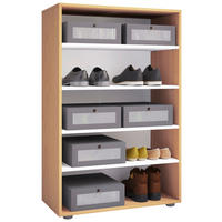 Schuhregal Lona buche Nachbildung weiß B/H/T: ca. 70x110x37 cm Lona - weiß/buche (70,00/110,00/37,00cm) - VCM Möbel