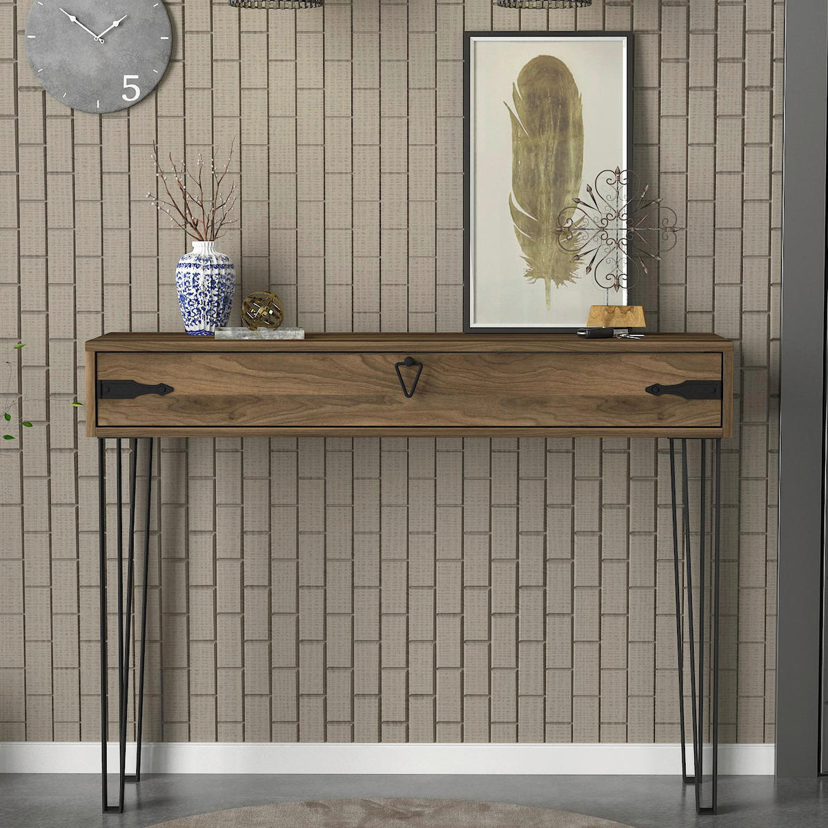 Konsolentisch Genova walnuss Nachbildung Spanplatte B/H/T: ca. 120x90x35 cm Genova - walnuss (120,00/90,00/35,00cm) - moebel17
