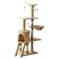 PawHut Katzenkratzbaum beige Spanplatte B/H/L: ca. 35x131x50 cm Katzenkratzbaum - beige/weiß (50,00/35,00/131,00cm) - PawHut
