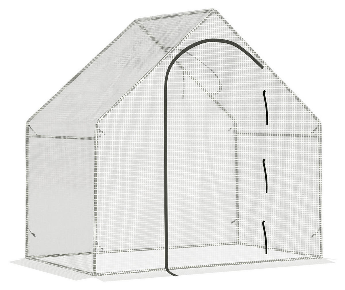 Outsunny Gewächshaus B/H/L: ca. 100x168x180 cm Gewächshaus - weiß (180,00/100,00/168,00cm) - Outsunny