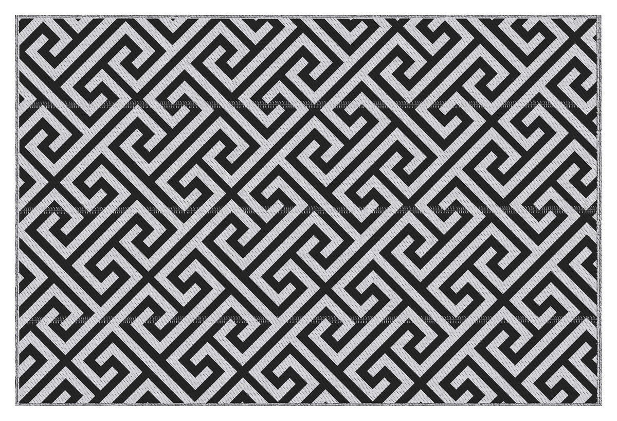 Outsunny Outdoor-Teppich weiß B/H/L: ca. 243x0,3x152 cm Outdoor-Teppich - weiß/schwarz (152,00/243,00/0,30cm) - Outsunny