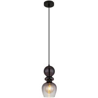 GLOBO Pendelleuchte CLARITY 15174H Rauch schwarz Metall H/D: ca. 150x15 cm E27 1 Brennstellen CLARITY - schwarz/Rauch (15,00/150,00cm) - GLOBO