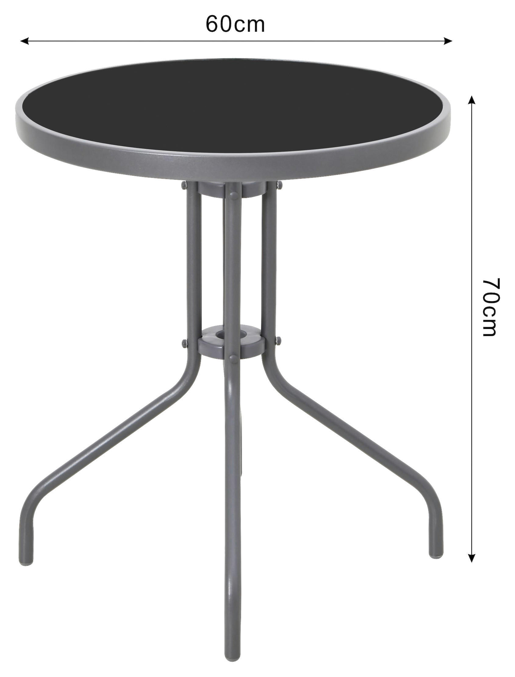 Thumbnail - POCOline Gartentisch grau Stahl H/D: ca. 70x60 cm