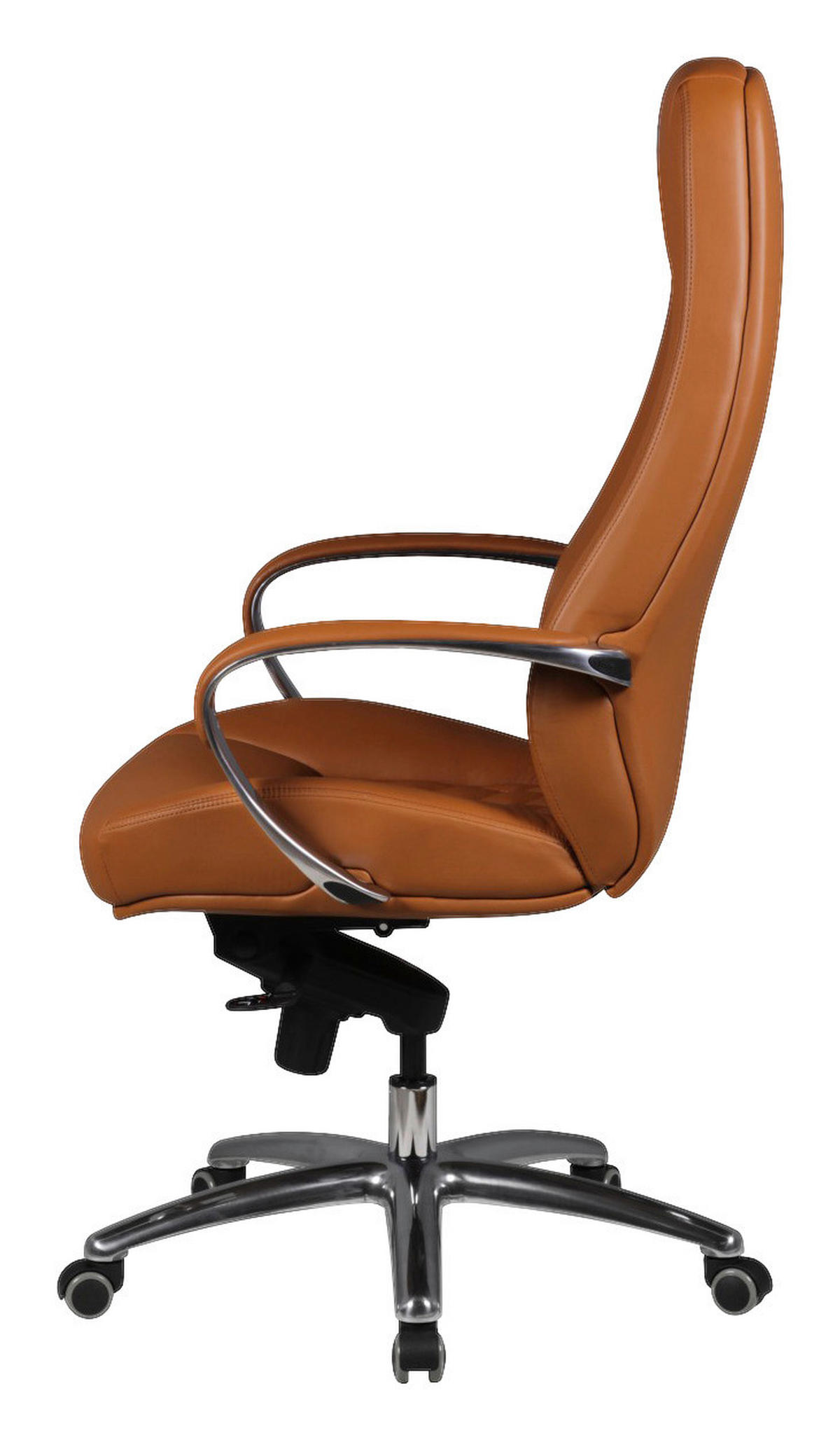 Drehstuhl braun Leder Bürostuhl AUSTIN - braun (68,00/130,00/70,00cm) - Amstyle