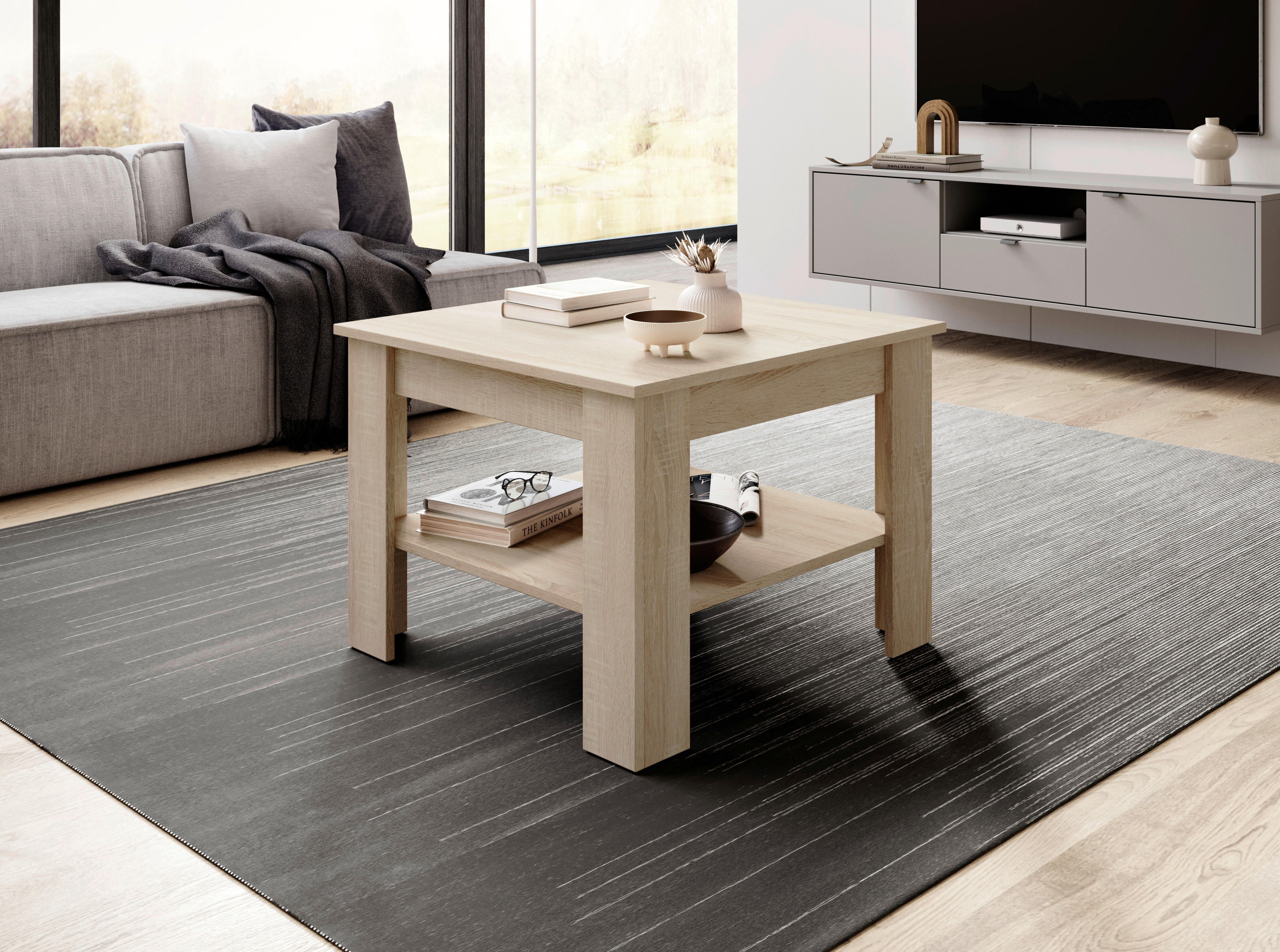 Couchtisch MINI Eiche Sonoma Nachbildung B/H/T: ca. 67x50x67 cm MINI - Eiche (67,00/50,00/67,00cm) - WIPMEB