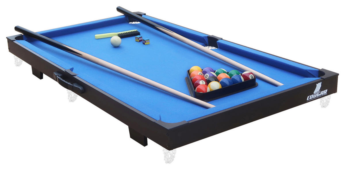 Cougar Billardtisch Mini B/H/L: ca. 64x12x118 cm Billiardtisch_Mini_Tragbar - blau/schwarz (118,00/64,00/12,00cm) - Cougar