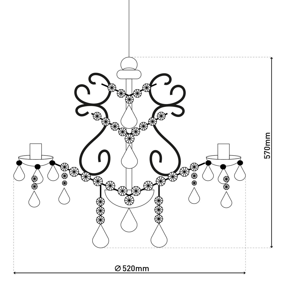 Näve Leuchten Pendelleuchte gold Metall Kunststoff B/H/T: ca. 52x85x52 cm E14 5 Brennstellen Cecilia - gold (52,00/85,00/52,00cm) - Näve Leuchten