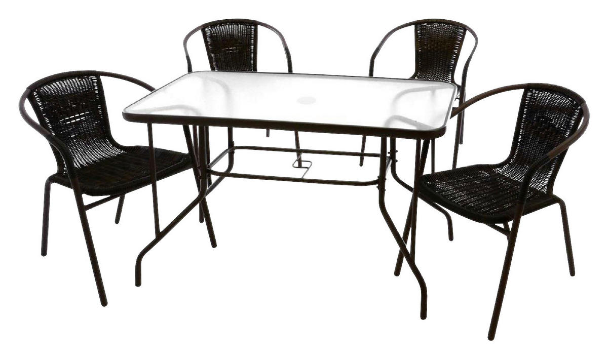 VCM Gartensitzgruppe braun Polyrattan B/H: ca. 53x73 cm Gartensitzgruppe - braun (53,00/73,00cm) - VCM