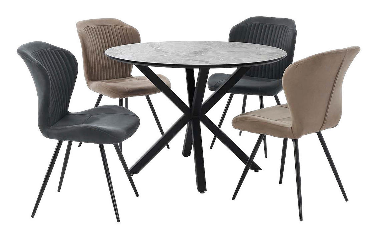 schwarz grau Marmoroptik D: ca. 110 cm Ontario_Esstisch_6003373 - schwarz/Marmoroptik (110,00cm)