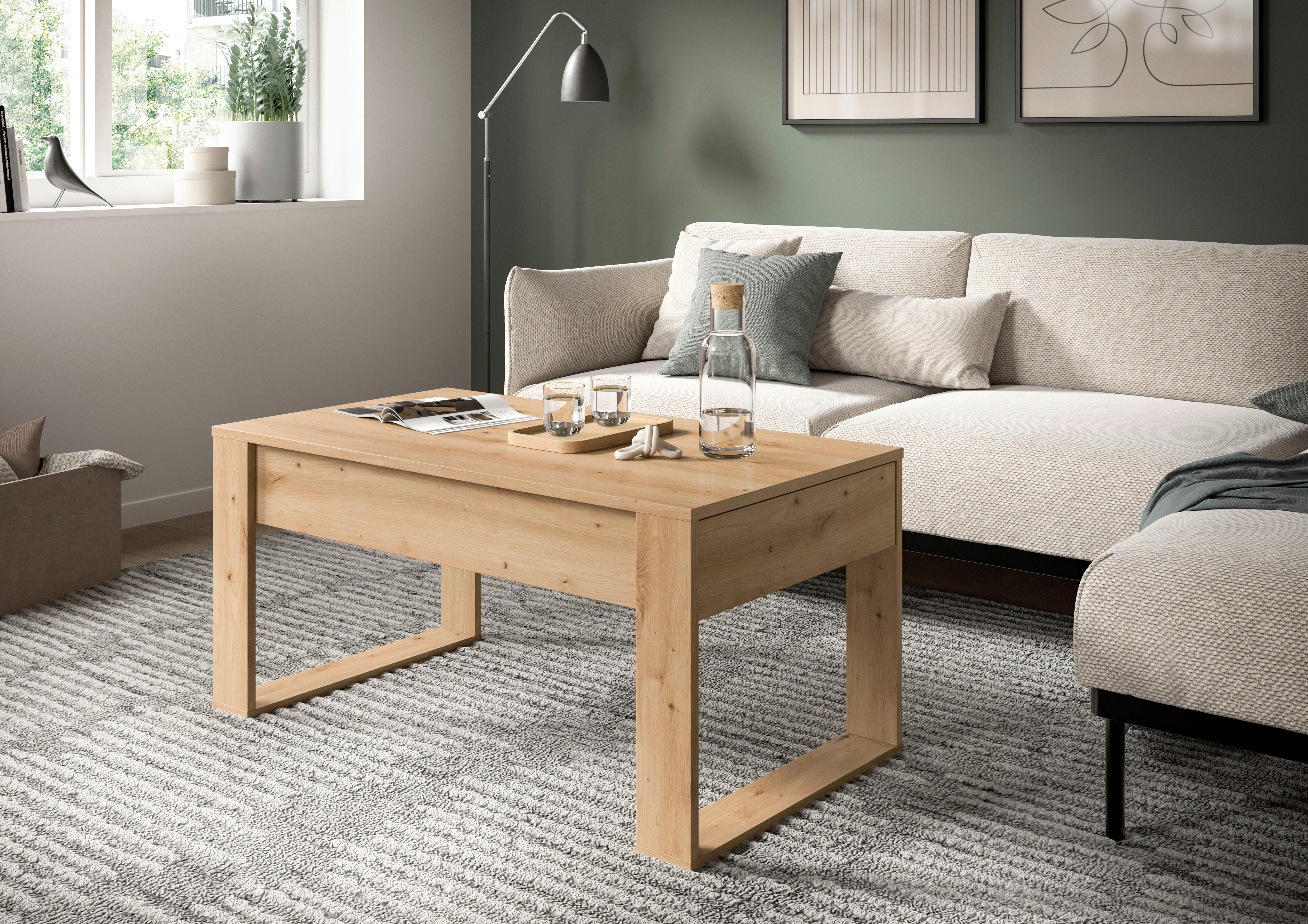 Couchtisch Malmö Artisan Oak Nachbildung B/H/T: ca. 110x52x60 cm Malmö - (110,00/52,00/60,00cm) - xonox.home