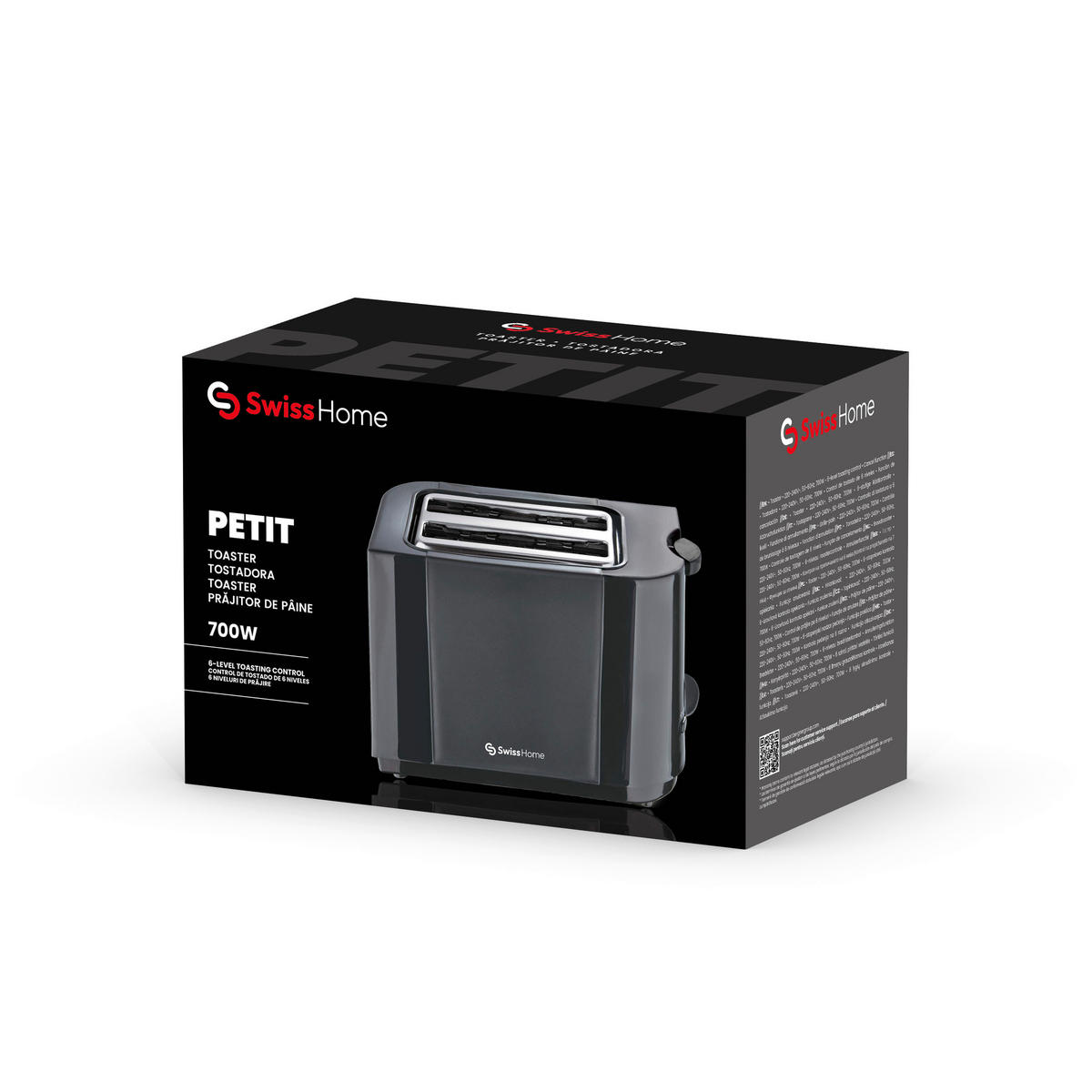 SWISS HOME Toaster schwarz Polypropylen Edelstahl B/H/L: ca. 15x18x25,5 cm PETIT - schwarz (25,50/15,00/18,00cm) - SWISS HOME