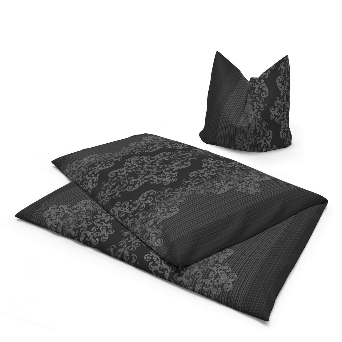 Baumwoll Bettwäsche Cotton touch Bettwäsche_Cotton-Touch Ornament - anthrazit (135,00/200,00cm) - Sensation
