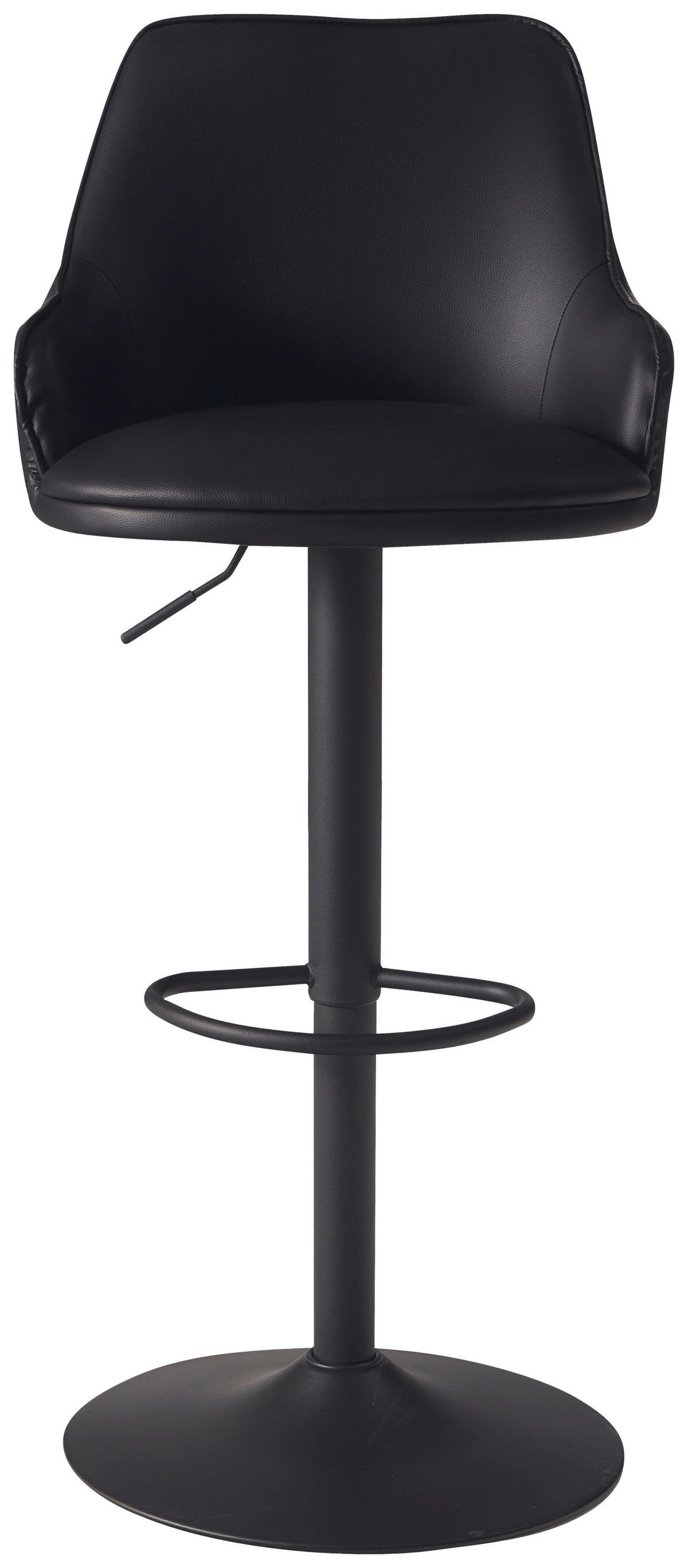 Barhocker schwarz schwarz Kunstleder Eisen B/H/T: ca. 45x106x45 cm Barhocker - schwarz (45,00/106,00/45,00cm) - Wohnling
