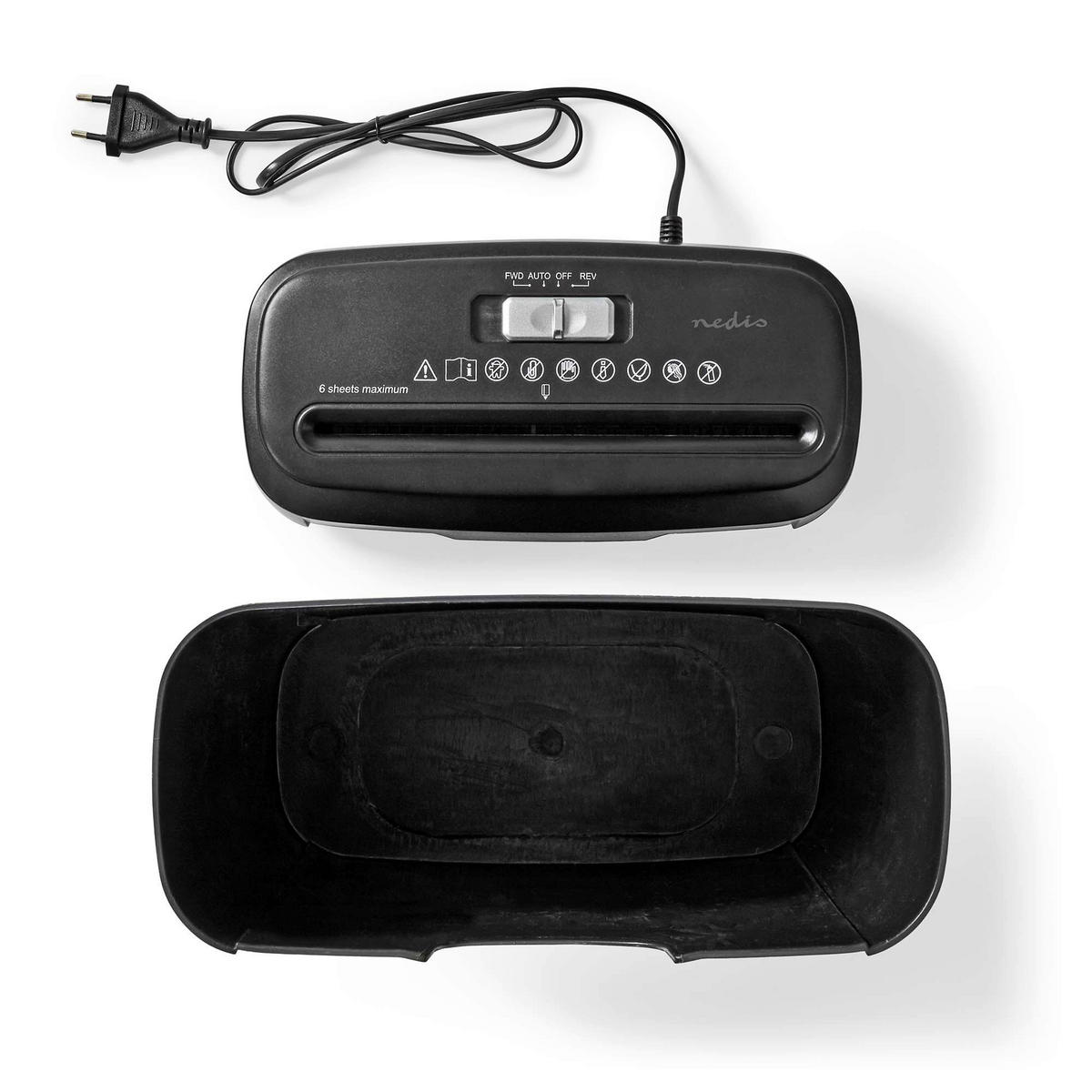 Nedis Aktenvernichter schwarz Aktenvernichter_Nedis 10l - schwarz (13,50/28,60/32,50cm) - Nedis