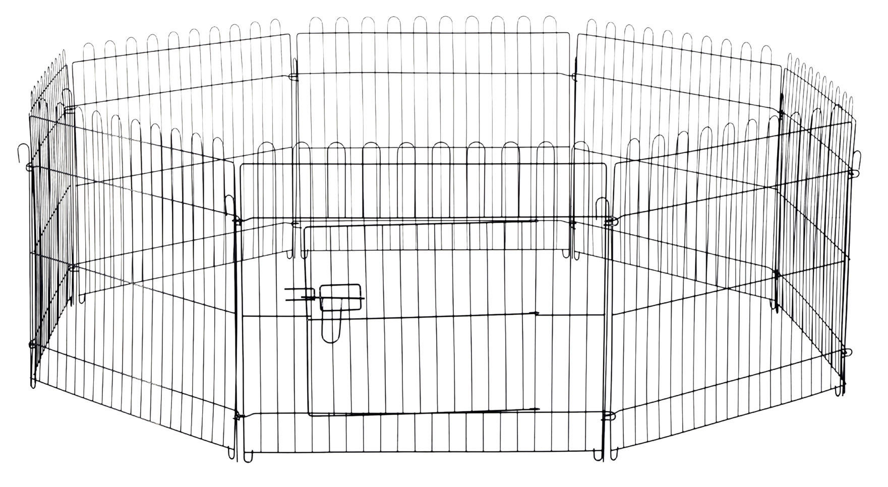 PawHut Freilaufgehege schwarz Metall B/H: ca. 71x61 cm