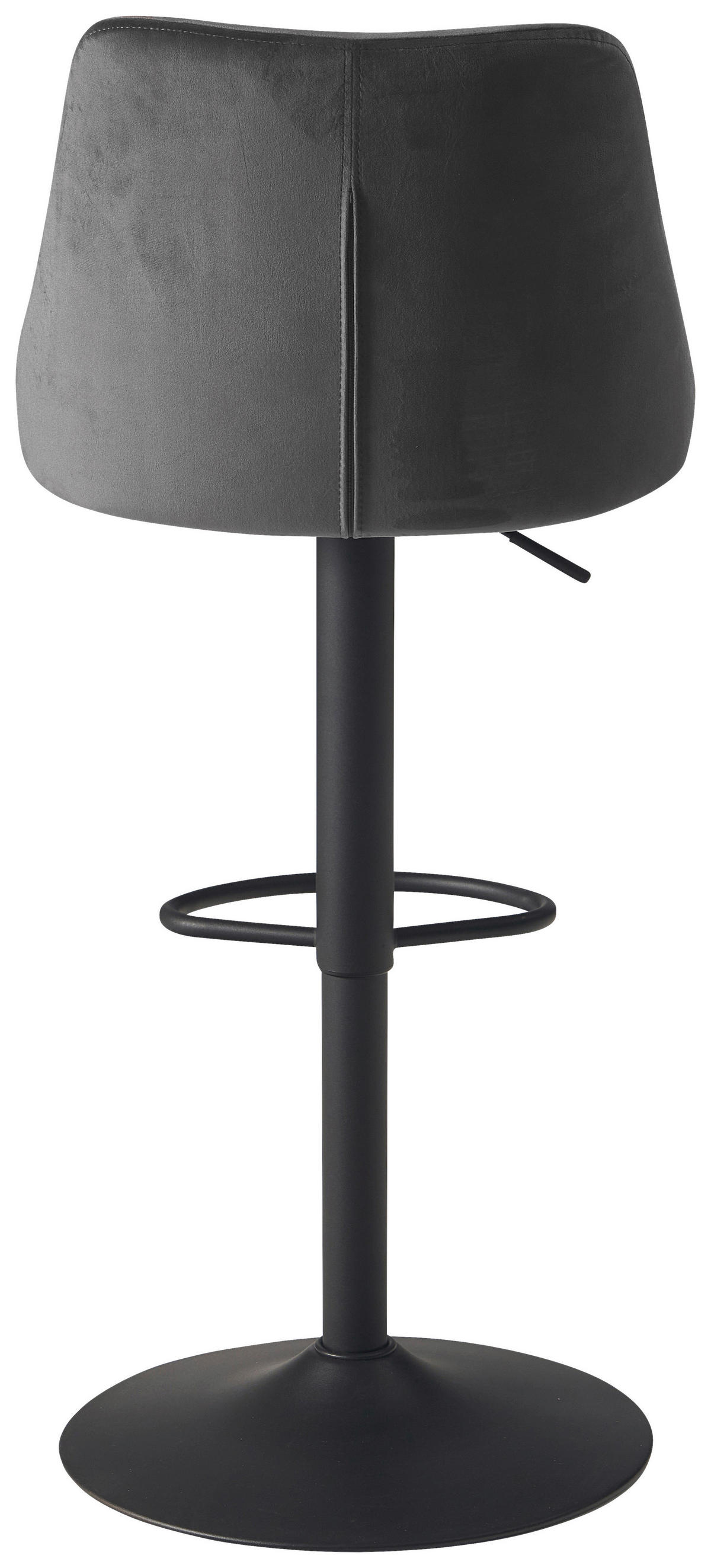 Barhocker schwarz schwarz Samt Eisen B/H/T: ca. 45x106x51 cm Barhocker - schwarz (45,00/106,00/51,00cm) - Wohnling