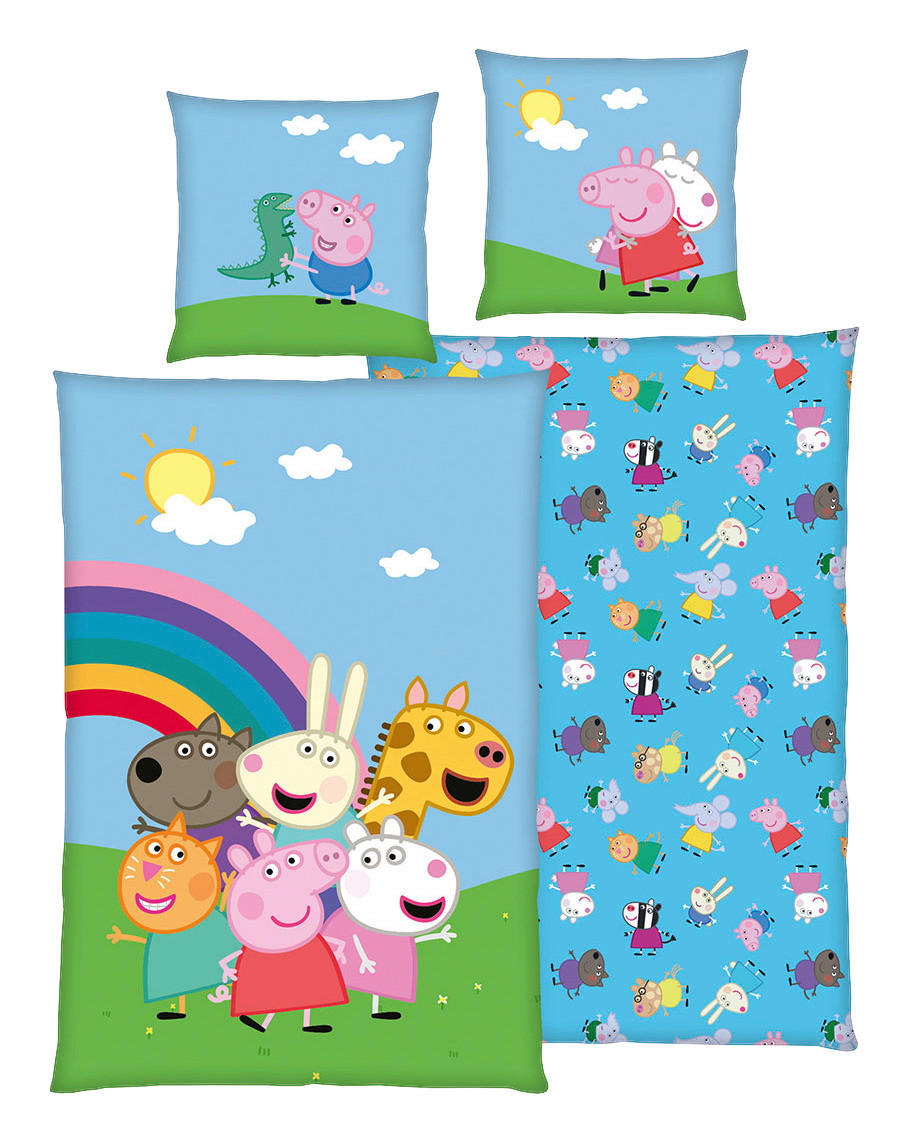 Flanell Bettwäsche Peppa Pig Flanell Multi Baumwolle B/L: ca. 135x200 cm