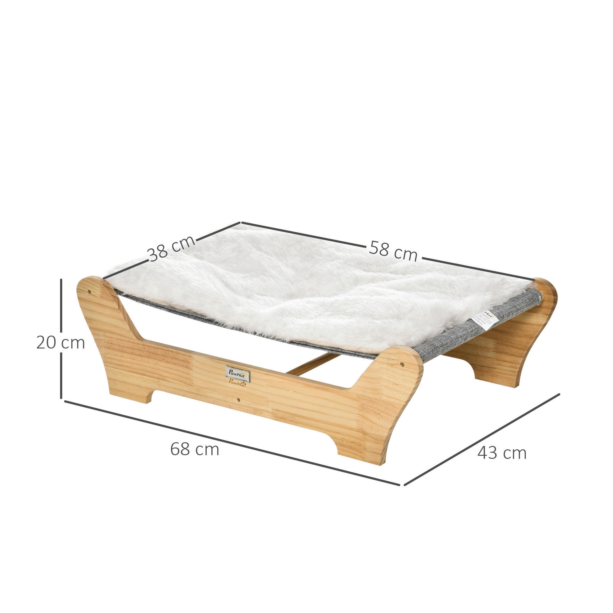 PawHut Katzenbett Katzenbett - (68,00/43,00/20,00cm) - PawHut