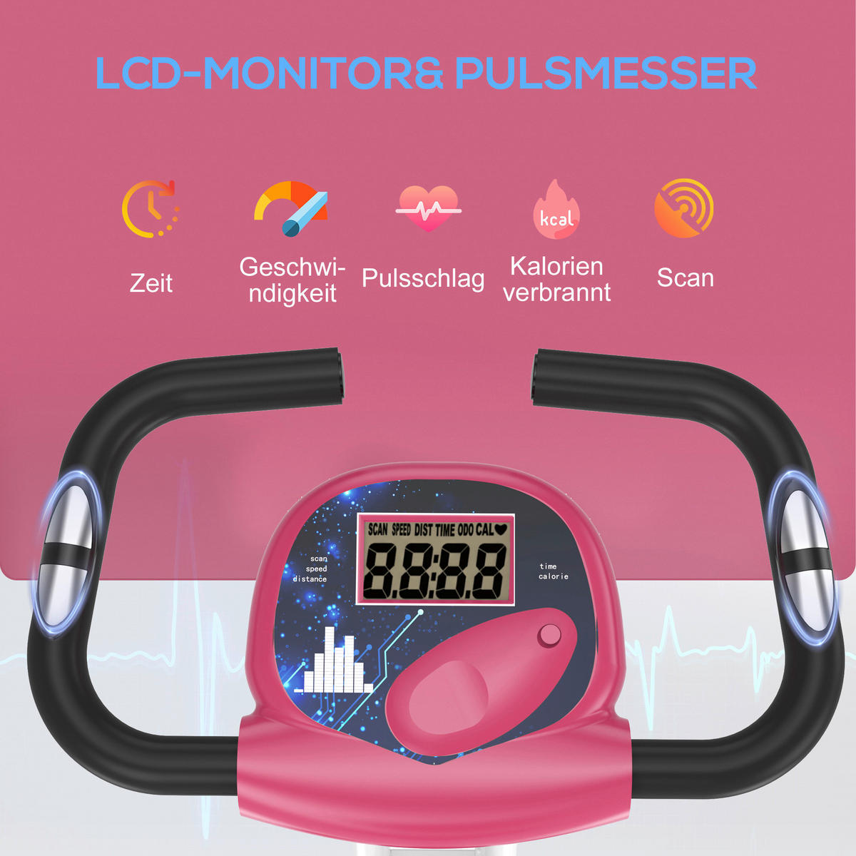 HOMCOM Fahrradtrainer rot PVC H/L: ca. 109x97 cm Fahrradtrainer - rot (97,00cm) - HOMCOM