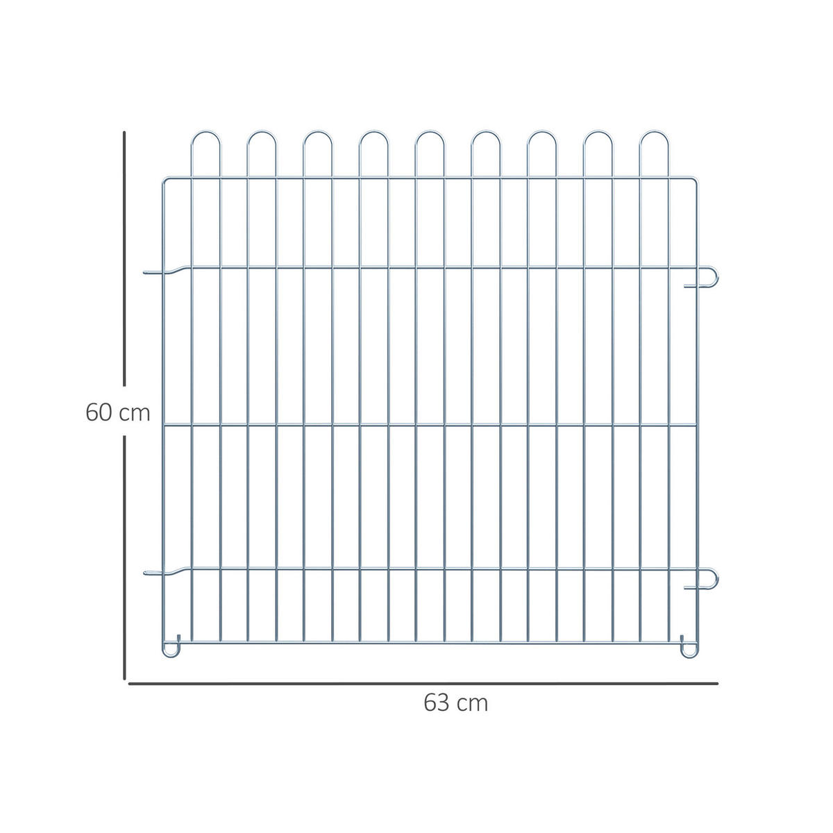 PawHut Tier-Zubehör silber Polypropylen H/L: ca. 63x60 cm Welpenauslauf - silber (60,00cm) - PawHut