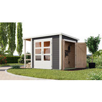 Karibu Gartenhaus Fabi grau B/H/L: ca. 204x230x244 cm Fabi - grau (244,00/204,00/230,00cm) - Karibu
