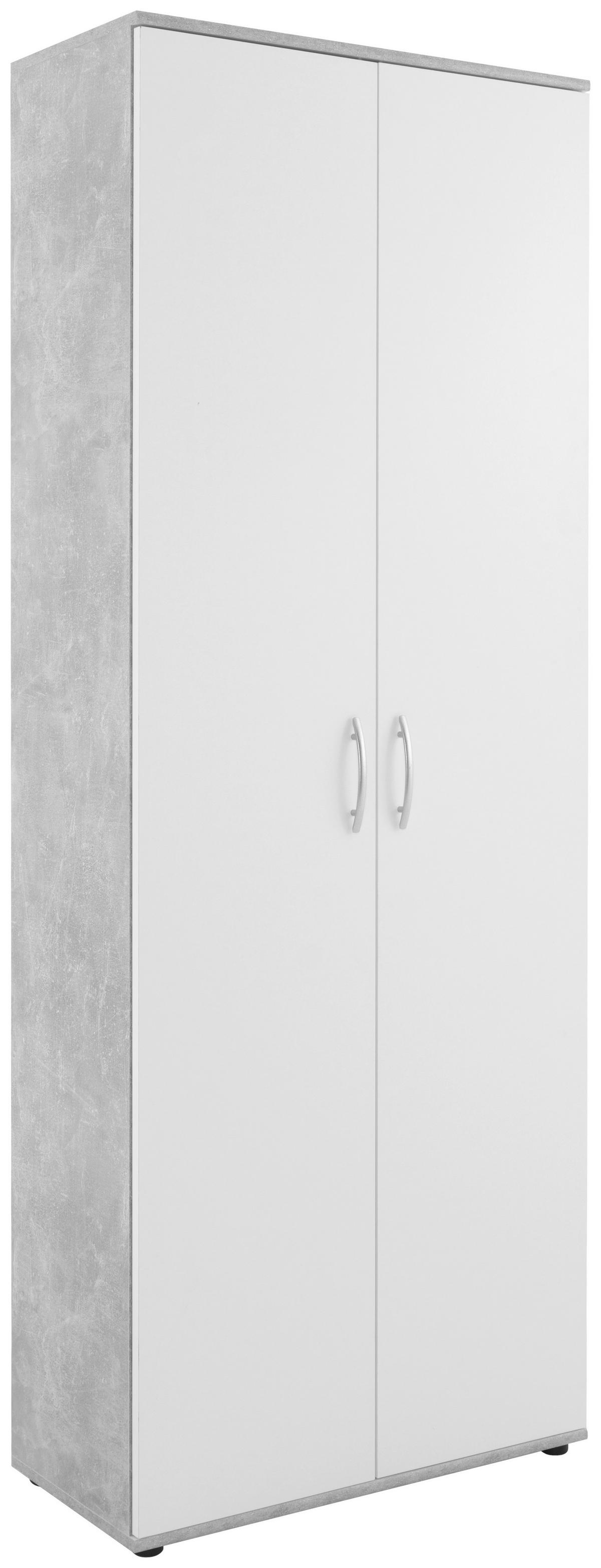 Mehrzweckschrank Andy 3 Beton Optik weiß B/H/T: ca. 70x187x34 cm Andy 3 - Beton/weiß (70,00/187,00/34,00cm)