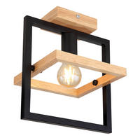 GLOBO Deckenleuchte dunkelbraun Holz B/H/T: ca. 19,8x28x25 cm E27 1 Brennstellen ERICA - dunkelbraun (19,80/28,00/25,00cm) - GLOBO