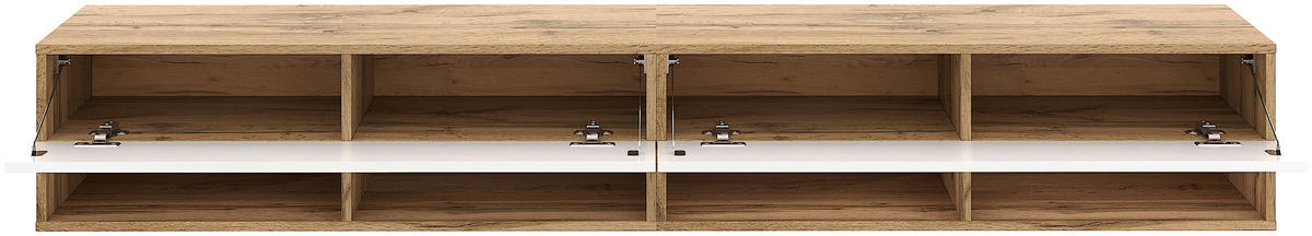 TV-Lowboard TV LOWBOARD DERBY 200 Eiche Wotan Nachbildung weiß glänzend B/H/T: ca. 200x32,5x31,5 cm TV LOWBOARD DERBY 200 - Eiche/weiß (200,00/32,50/31,50cm) - WIPMEB