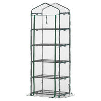 Outsunny Mini-Gewächshaus Mit 5 Regalen B/H/L: ca. 49x193x69 cm Mini-Gewächshaus_mit_5Regalen - grün/transparent (69,00/49,00/193,00cm) - Outsunny
