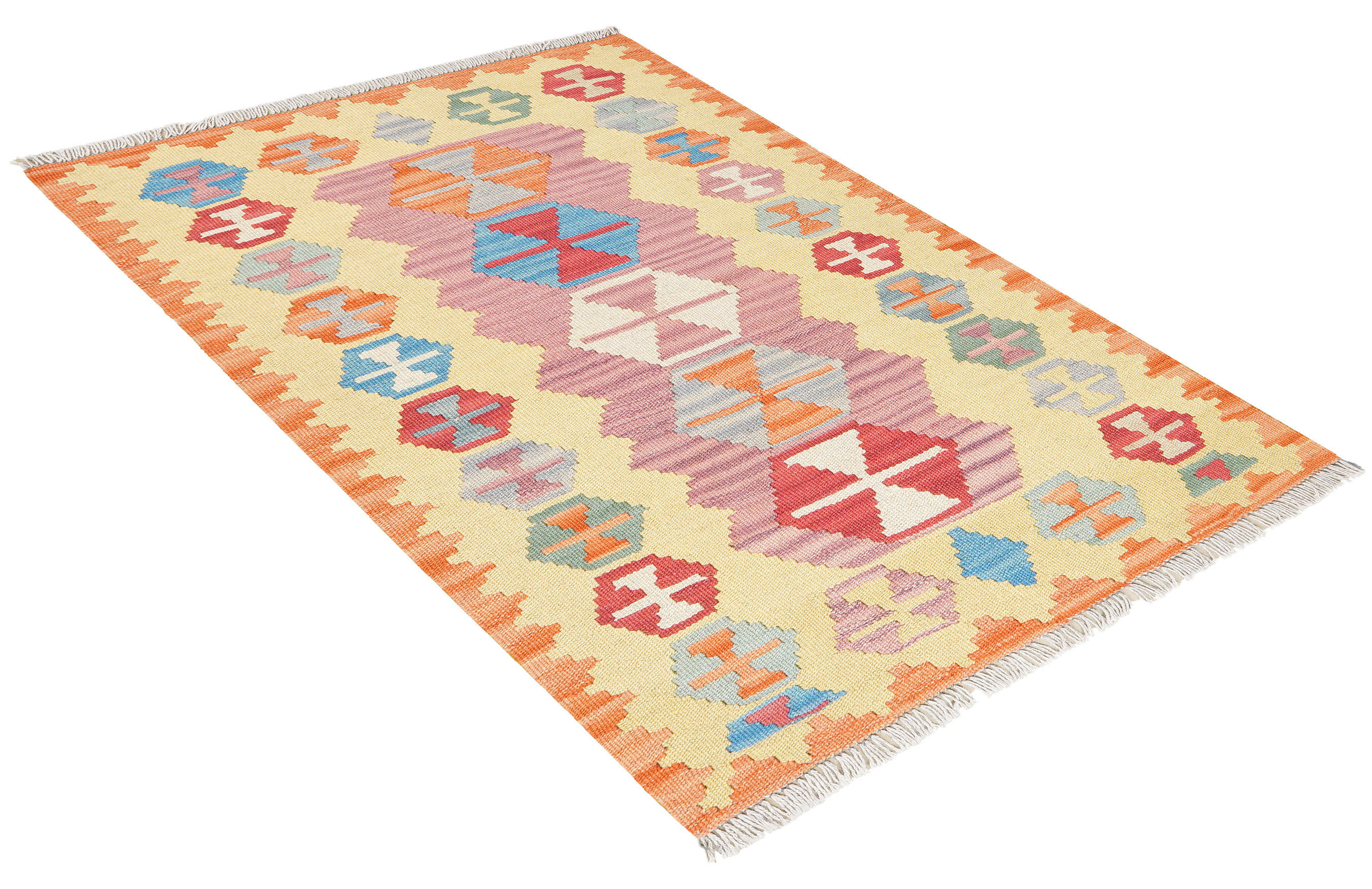 PersaTepp Teppich Kelim Gashgai rosa B/H/L: ca. 81x1x123 cm Kelim Gashgai - rosa (123,00/81,00/1,00cm) - PersaTepp