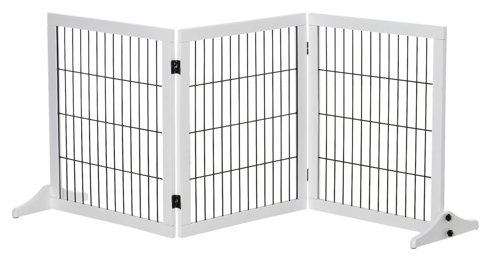 PawHut Hunde-Zubehör weiß Polypropylen B/H/L: ca. 36x185x71 cm Hundegitter - weiß (71,00/36,00/185,00cm) - PawHut