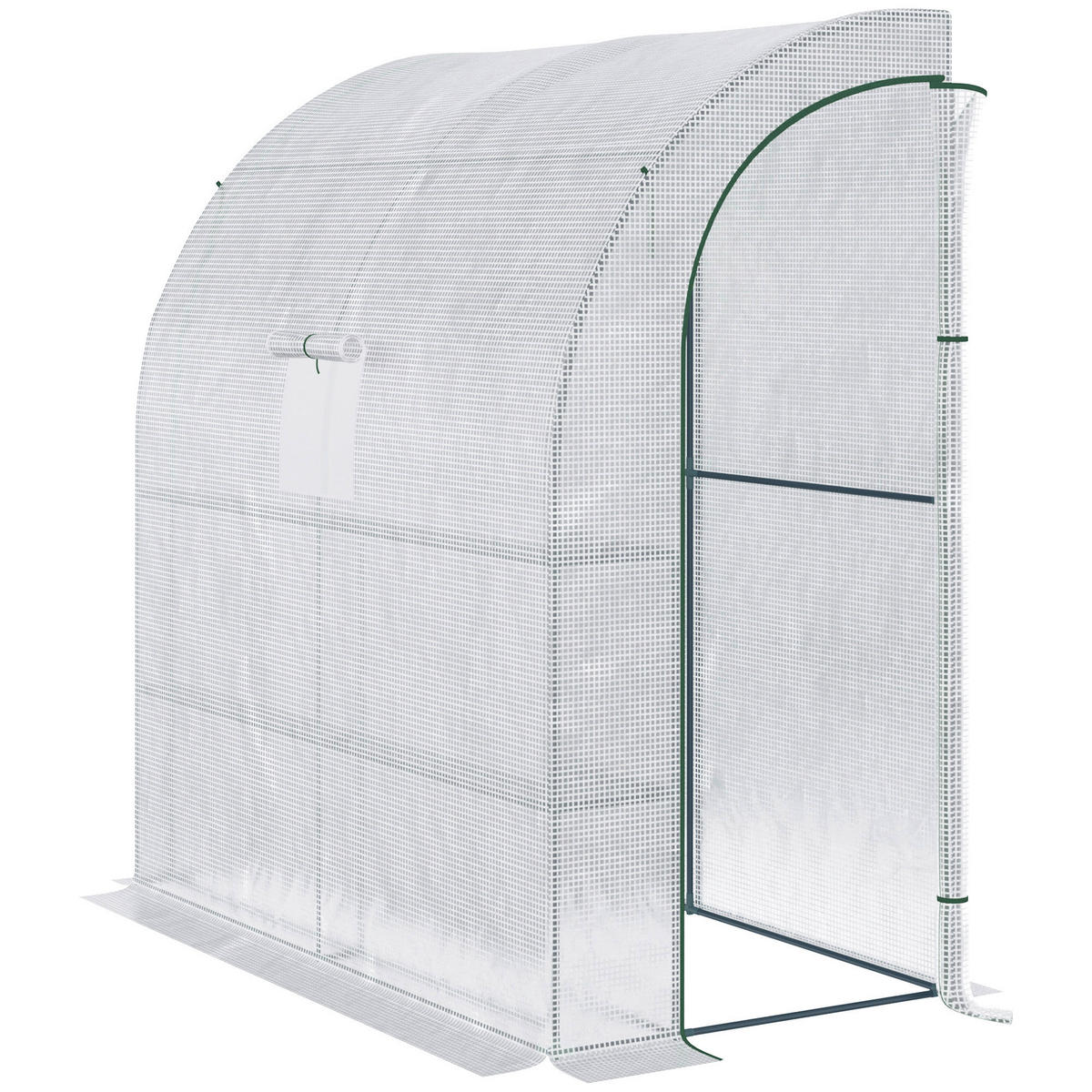 Outsunny Gewächshaus B/H/L: ca. 100x215x200 cm Gewächshaus - weiß (200,00/100,00/215,00cm) - Outsunny