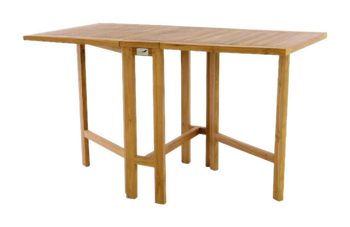 VCM Balkontisch braun Teakholz B/H/L: ca. 65x75x130 cm Balkontisch - braun (130,00/65,00/75,00cm) - VCM