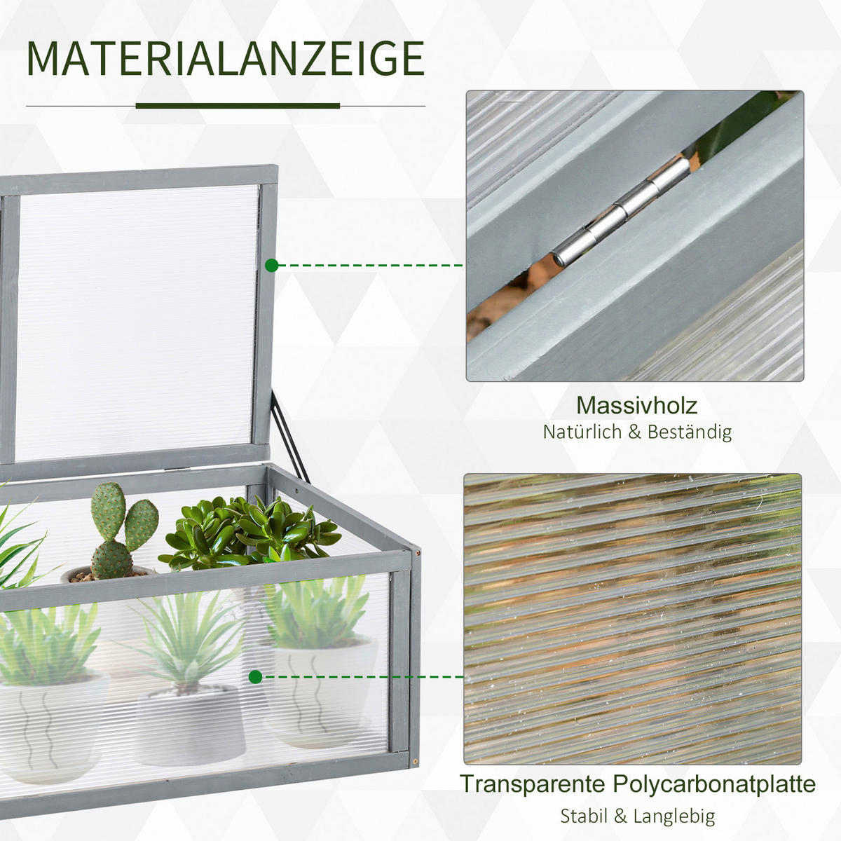 Outsunny Frühbeet B/H/L: ca. 46x40x90 cm Frühbeet - grau (90,00/46,00/40,00cm) - Outsunny
