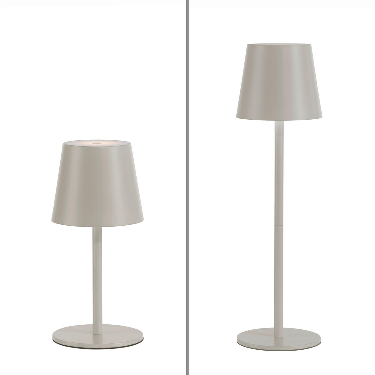 Just Light Akku-Tischleuchte EURIA 19250-40 beige Greige Metall Kunststoff B/H/D: ca. 11x37x11 cm 1 Brennstellen EURIA - beige/Greige (11,00/37,00cm) - Just Light