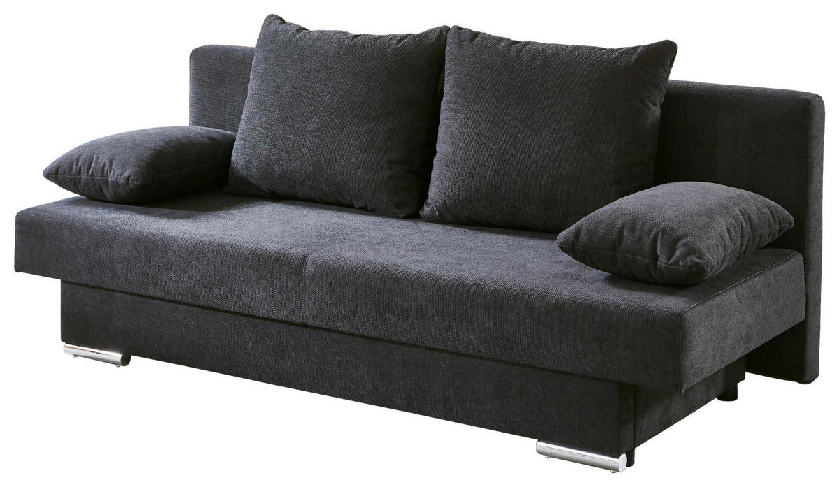 Schlafsofa Grenoble anthrazit B/H/T: ca. 190x80x50 cm Grenoble - Chrom/anthrazit (190,00/80,00/50,00cm)