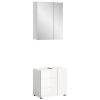 Badezimmer-Set VIRA weiß weiß Hochglanz B/H/T: ca. 60x190x34 cm VIRA - weiß (60,00/190,00/34,00cm) - xonox.home