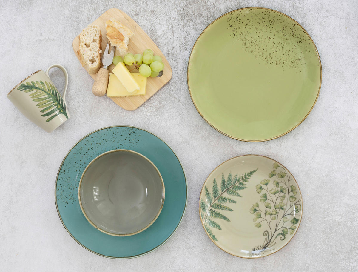 CreaTable Kombiservice Nature Collection Botanica grün Keramik 16 tlg. Nature Collection Botanica - grün - CreaTable