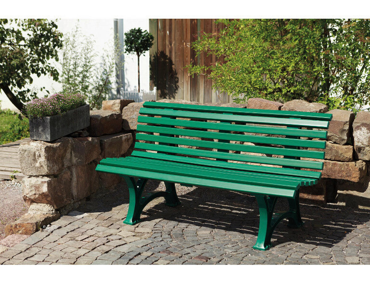 Blome Sitzbank Helgoland grün Kunststoff B/H/L: ca. 64x80x150 cm Helgoland - grün (150,00/64,00/80,00cm) - Blome