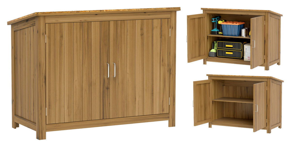 Outsunny Gartenschrank braun Holz B/H/L: ca. 50x85x110 cm Gartenschrank - braun (110,00/50,00/85,00cm) - Outsunny