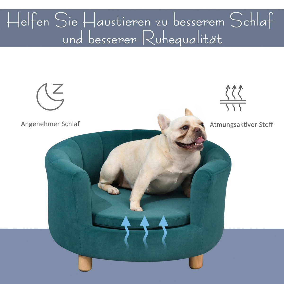 PawHut Hundesofa grün Schaumstoff B/H/L: ca. 65x37x64 cm Hundesofa - grün (64,00/65,00/37,00cm) - PawHut