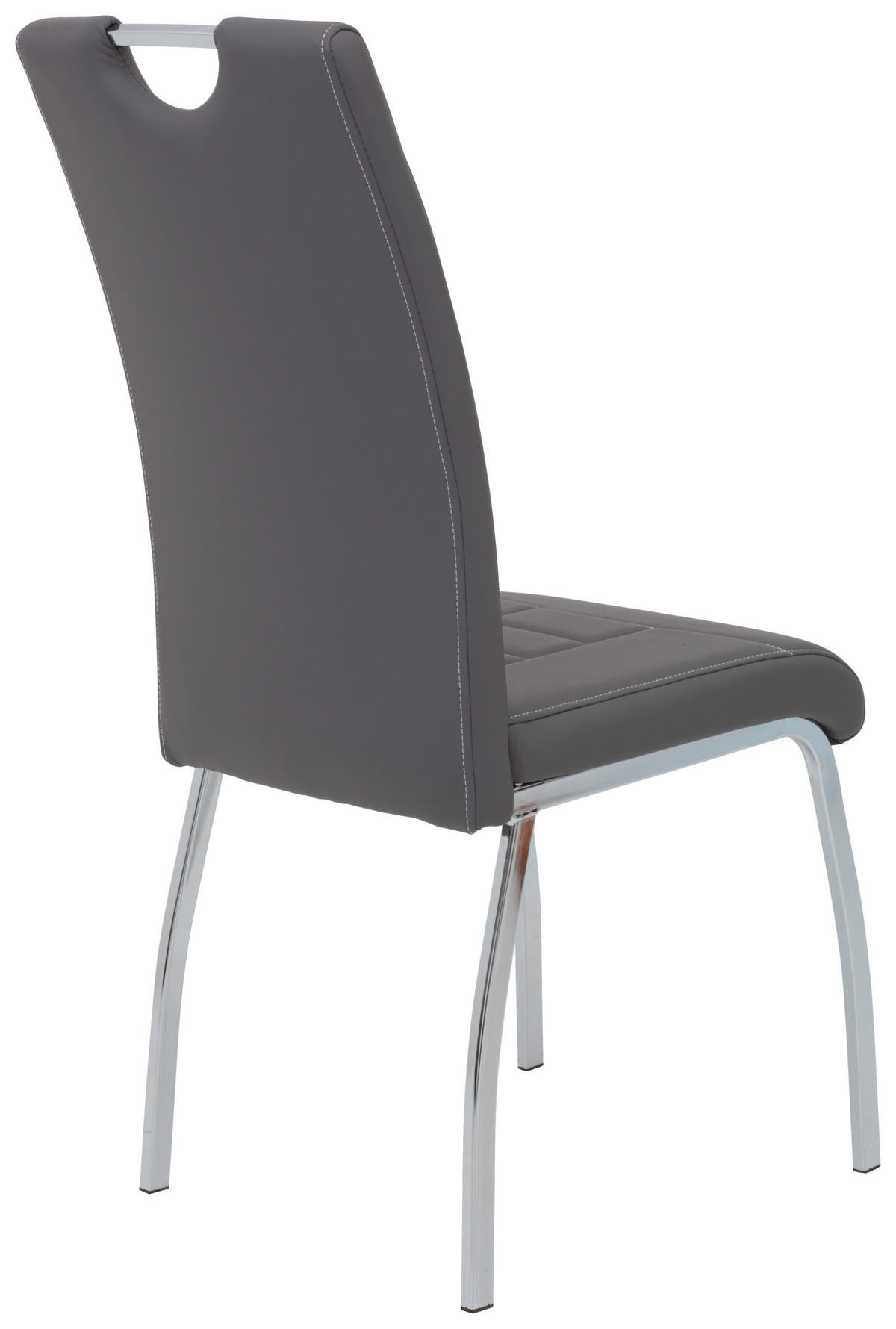 Stuhl Andrea 2er Set grau Kunstleder Metall B/H/T: ca. 43x100x64 cm Andrea 2er Set - grau (43,00/100,00/64,00cm) - Hela