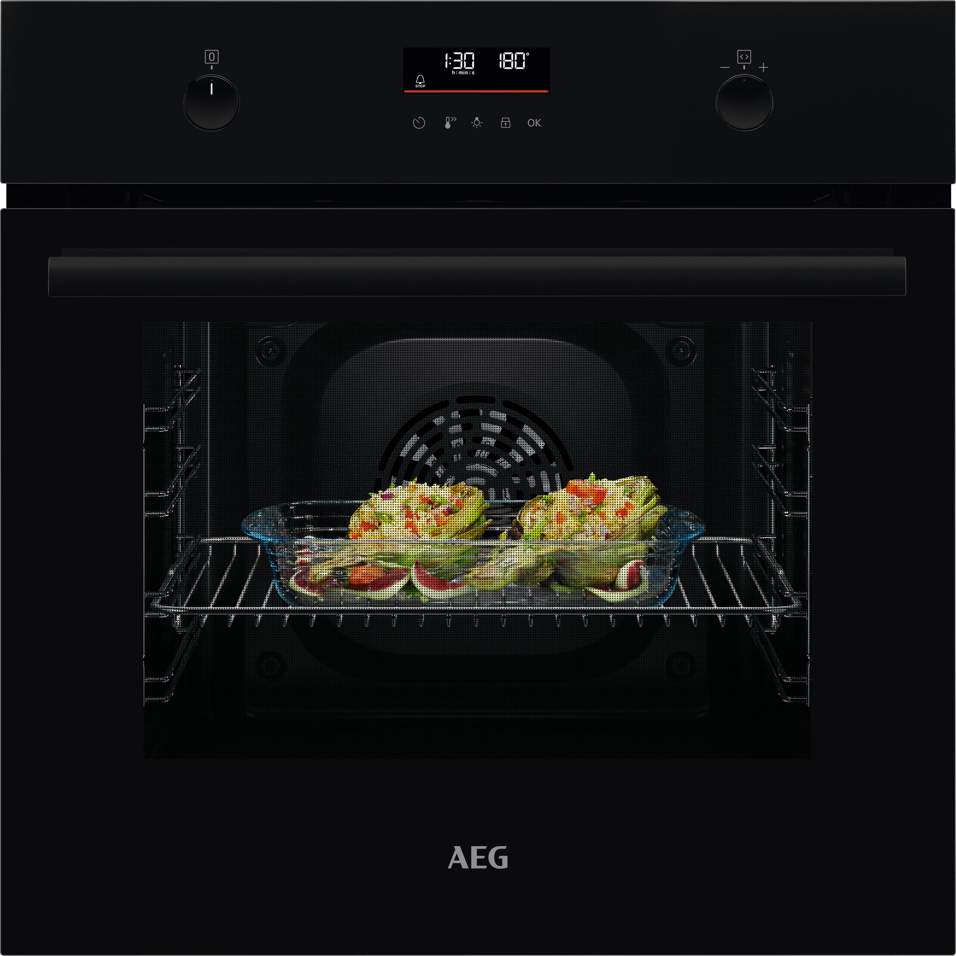 AEG Backofen-Set XXXL80P schwarz B/H/T: ca. 59,4x59,8x56,7 cm XXXL80P - schwarz (59,40/59,80/56,70cm) - AEG