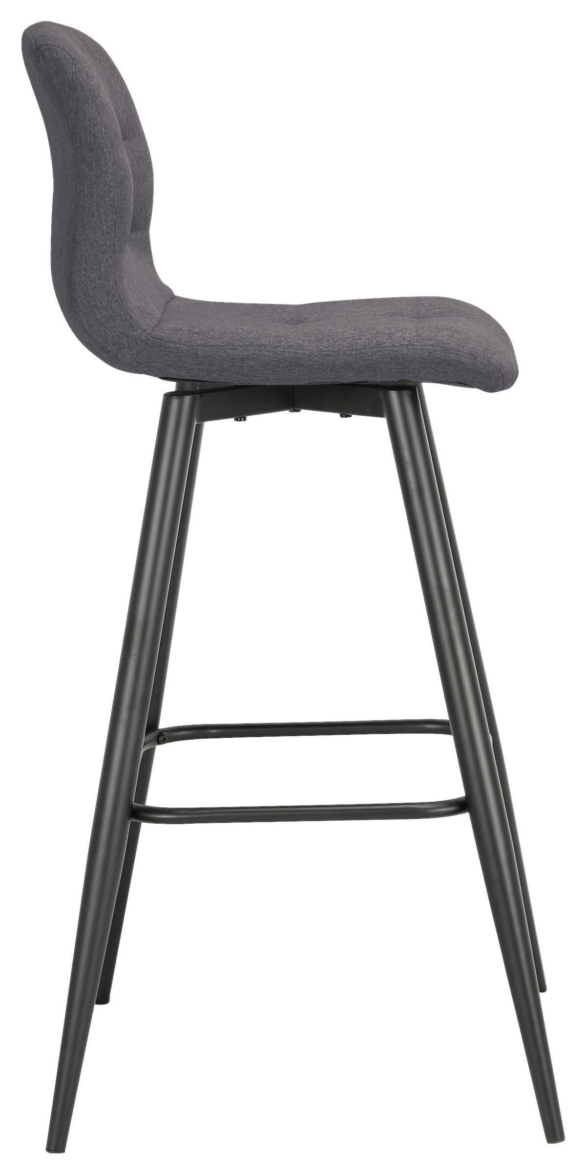 Barhocker SIMONE  2er-Set anthrazit schwarz Webstoff Metall B/H/T: ca. 42x103x51 cm SIMONE  2er-Set - schwarz/anthrazit (42,00/103,00/51,00cm) - byLIVING