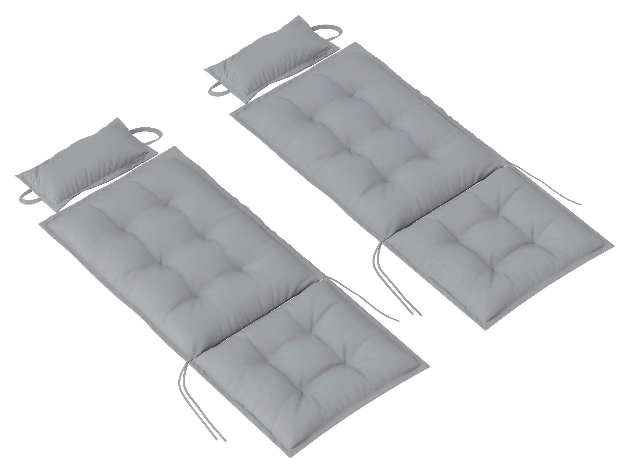 Outsunny Liegenauflage 2er Set hellgrau Polyester B/H/L: ca. 50x5x116 cm Liegenauflage 2er Set - hellgrau (116,00/50,00/5,00cm) - Outsunny