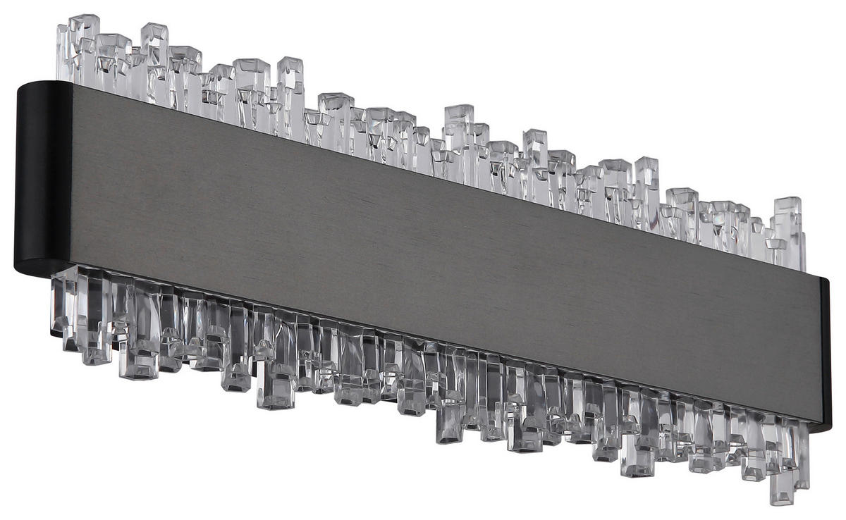 GLOBO Wandleuchte schwarz grau Aluminium Metall B/H/L: ca. 6,5x30,5x14,5 cm Wandleuchte-Stalagmita - schwarz/grau (14,50/6,50/30,50cm) - GLOBO