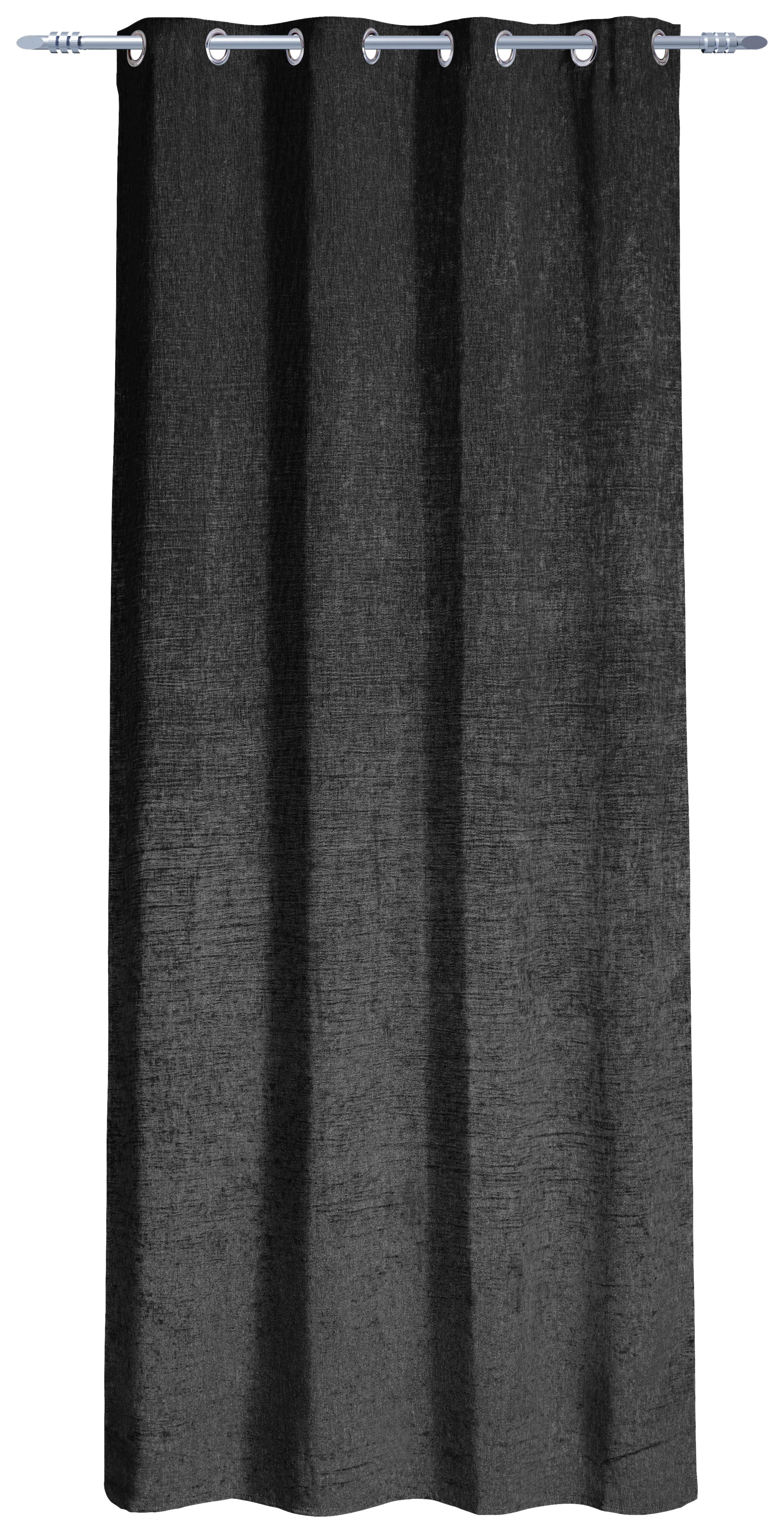 Ösenvorhang Chenille schwarz B/L: ca. 140x245 cm günstig online kaufen