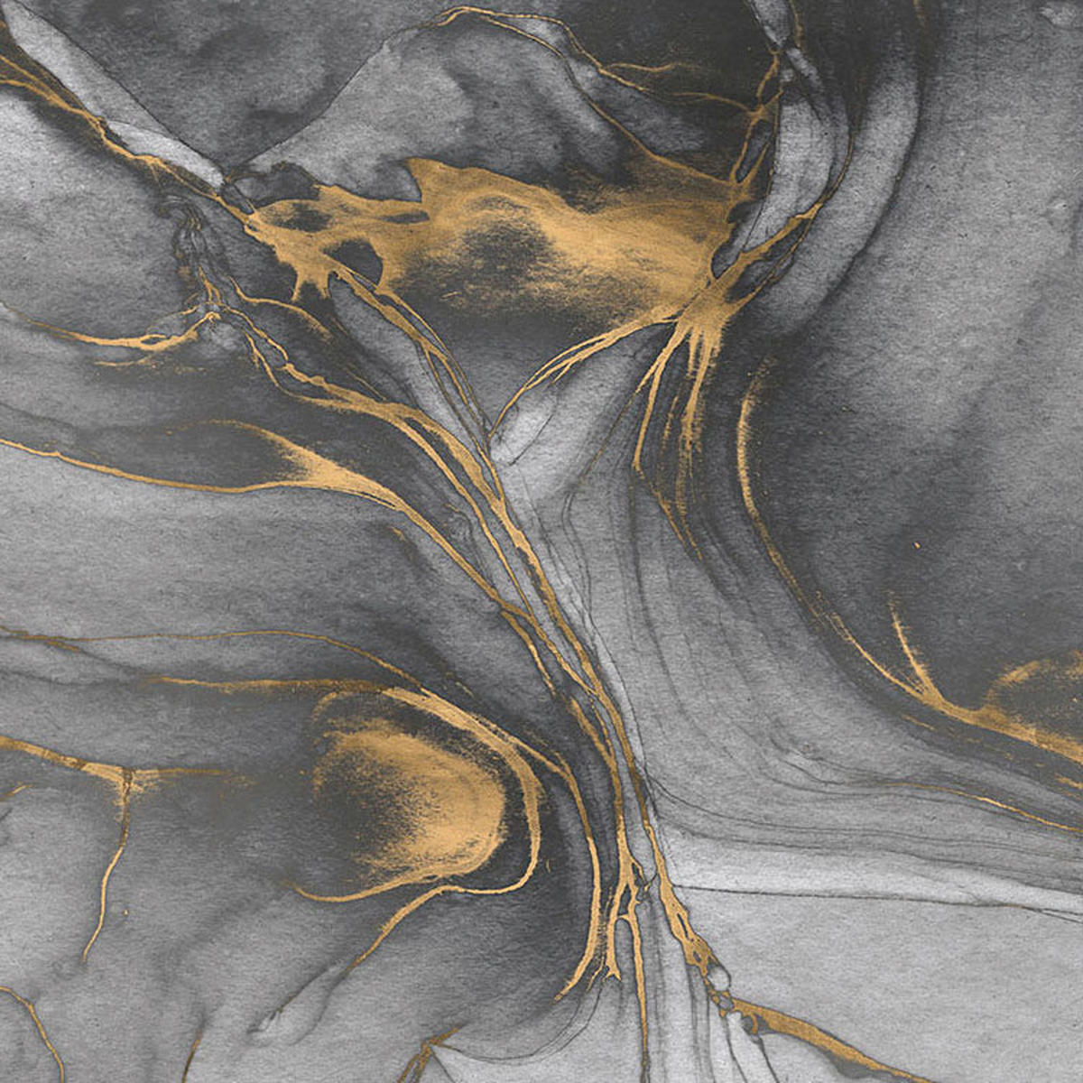 Komar Fototapete Ink Gold Flow B/L: ca. 300x280 cm Ink Gold Flow - (300,00/280,00cm) - Komar