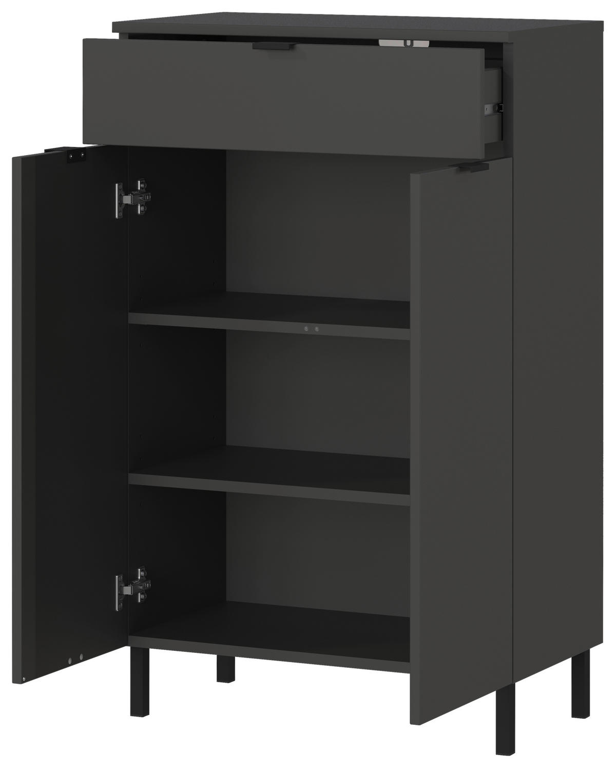 Kommode 1981-547 Graphit Optik B/H/T: ca. 60x97x34 cm 1981-547 - Graphit (60,00/97,00/34,00cm) - Germania